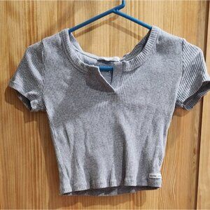 Calvin Klein Gray Ribbed Crop Top